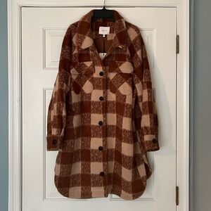 NWT Greylin ~ Oversized Plaid Long Shaket